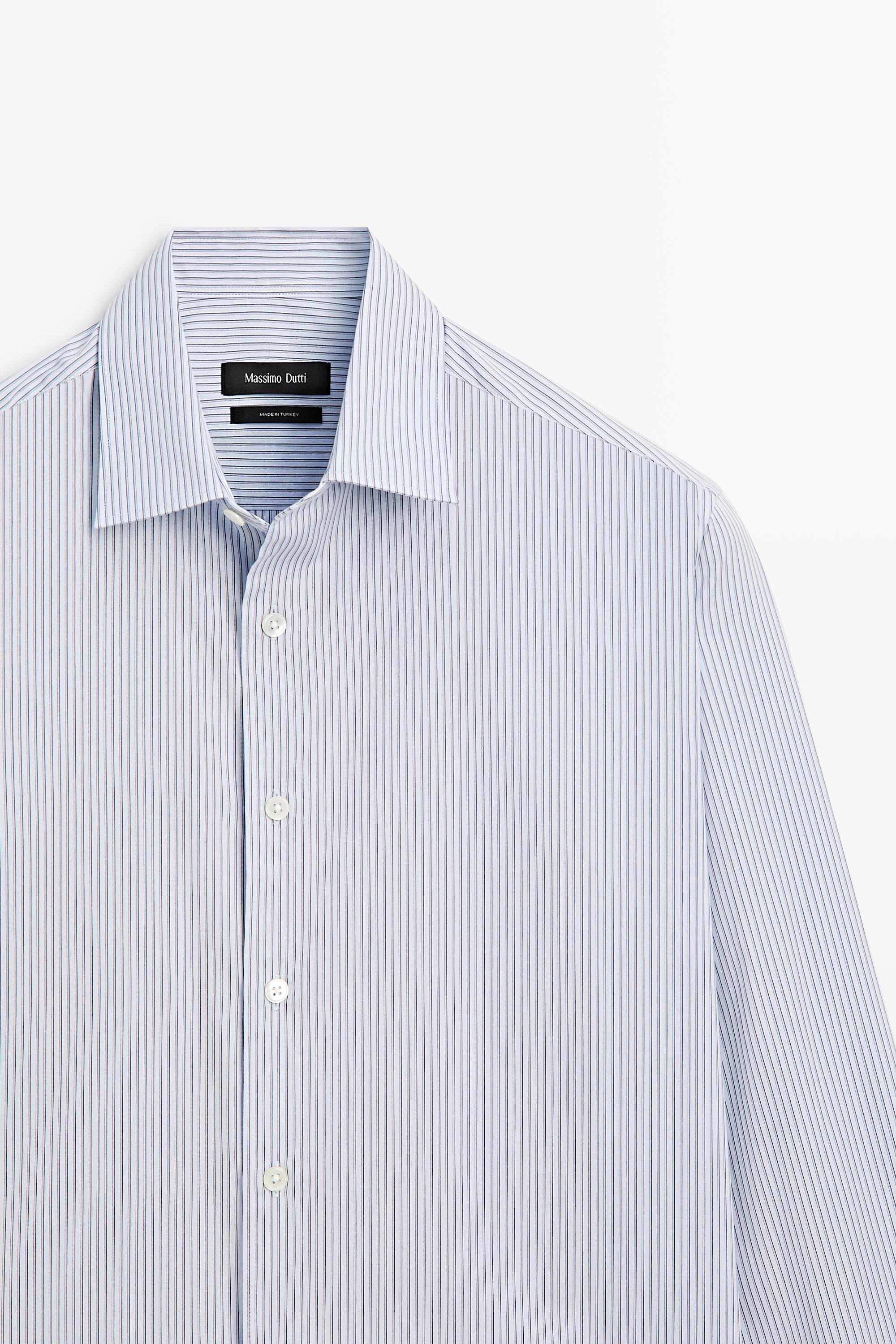 Chemise regular fit à rayures 100 % coton